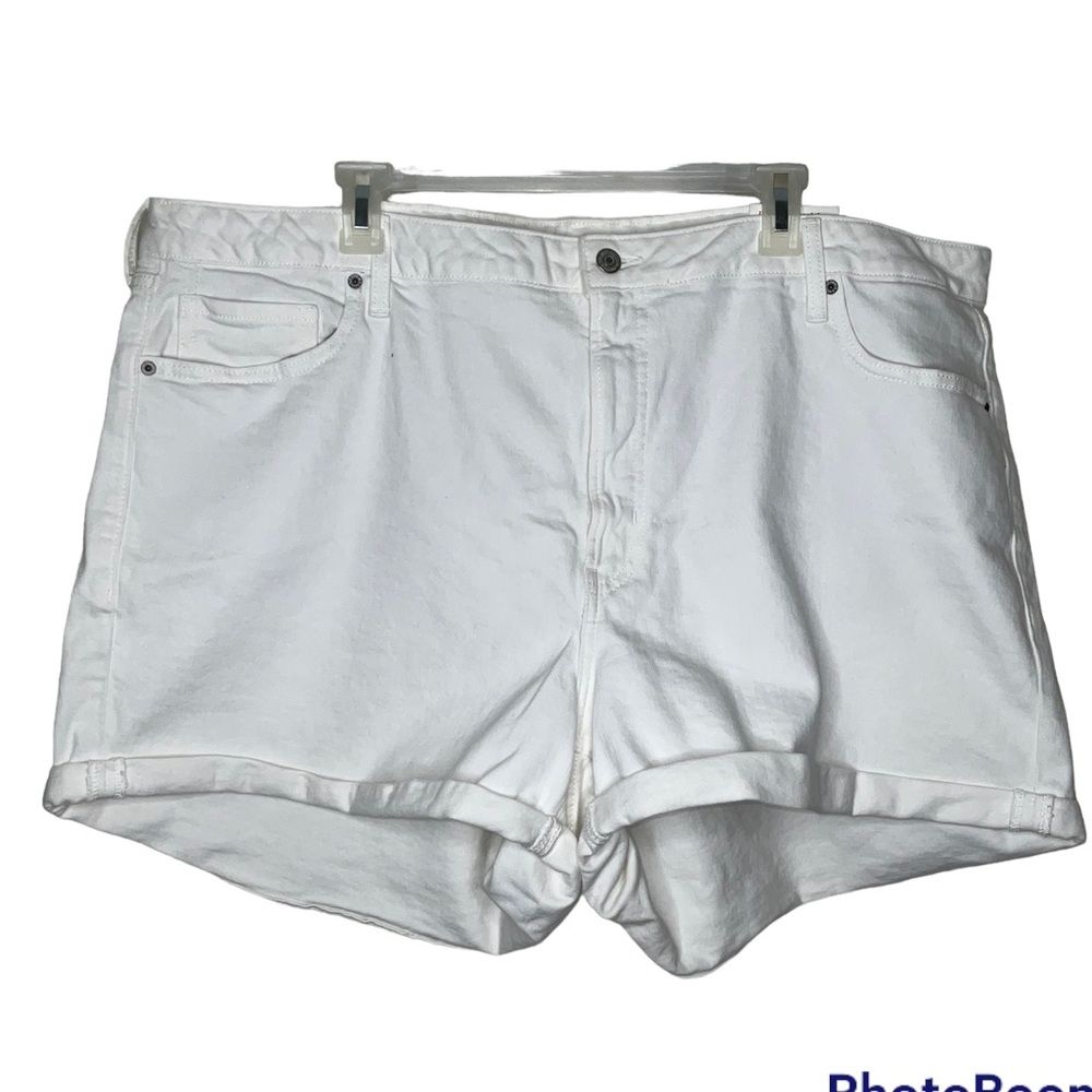 Old Navy 24 Shorts HIGH-WAISTED O.G. STRAIGHT WHITE CUFFED JEAN SHORTS